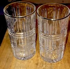 Two Vintage Crystal Glass Drinking Glasses ￼5 1/2” Tall picture