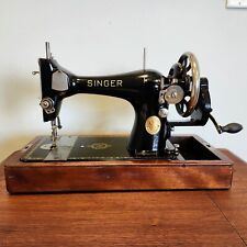 Stunning 1936 Singer Sewing Machine 128  Hand Crank Bentwood Case 