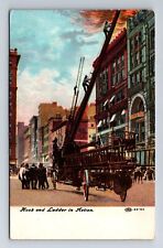 New York City NY-Hook And Ladder In Action, Antique, Vintage Postcard picture
