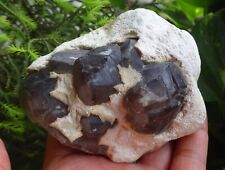 Black Calcite On Mordenite Rock Crystal Minerals Specimen G=33 picture