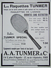 1914 AA.TUNMER & C° PRESS ADVERTISEMENT FOR TENNIS picture
