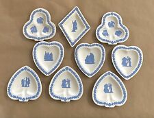Lot of 9 Vintage Wedgwood Bridge Dishes Reverse Blue On White picture