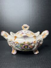 Vintage V. Bassano Soup Tureen From Italy, Floral Motif, Porcelain, Hand painted picture