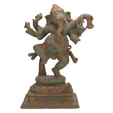 Lord Ganesh Brass Statue Ganapathy Deity Antique Finish Gajanana Idol Home Decor picture