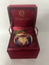 Ne'Qwa Art Glass Ball Ornament “Meet Me For Tea” Susan Winget Hand Painted. picture