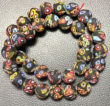 Vintage Venetian African Multi Chevron Glass Beads 17.8 Mm Strands picture