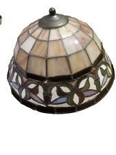 Tiffany Style Turtle Back Stained Glass Cut (Round) Ceiling Mount Light Fixture. picture