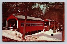 c1974 Chrome Postcard Forks PA Pennsylvania Covered Twin Bridges Rt 339 picture