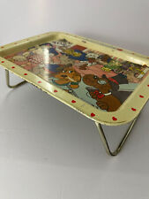 Vintage POUND PUPPIES TV Table Bed Lap Tray Metal Folding Legs -Aluminum picture