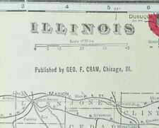 Vintage 1903 ILLINOIS Map 14