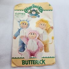 Vintage Butterick # 391 Cabbage Patch Kids Pajamas Costumes Bunny Bear Lion 1985 picture