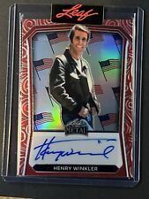 2024 Leaf Independence Day Henry Winkler Auto - SSP Red Refractor Flags #d 1/2 picture