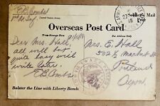 WWI Soldier Mail 1st Sergeant Combs Infantry US Army Overseas Postcard 1918 picture