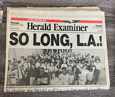 Los Angeles Herald Examiner.  SO LONG L.A.  The last ever copy, complete paper.  picture