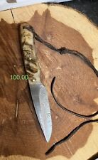 Old West   Damascus  Ram Horn  Handle EDC Knife picture
