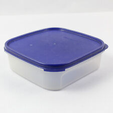 Tupperware Square Sandwich Storage Container 1619-4 With 1623-1 Blue Lid picture