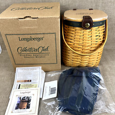 Longaberger 2001 Collectors Club 5yr Charter Member Basket,Lid,Liner, Protector picture