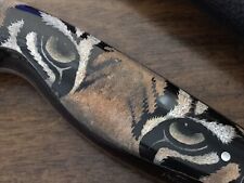 Gaetan Beauchamp Custom Tiger Eye Fixed Blade Knife Damascus Blade picture