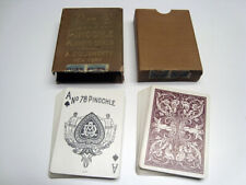 Circa 1919 A. Dougherty 7s and 8s Double Pinochle Playing Cards, Brown Back picture
