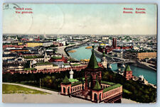 Moscow Russia Postcard General Aerial View of Kremlin 1914 Antique Posted picture