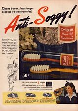 1945 Dr West's Toothbrushes Print Ad WWII Anti Soggy US Armed Forces Woman picture