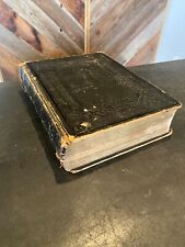 Authentic 1850's Leather-Bound Pulpit Edition Holy Bible Must-Have Collectible picture