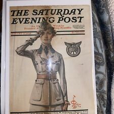 The Saturday Evening Post. August 1918 Woman In Uniform HTF Cover picture