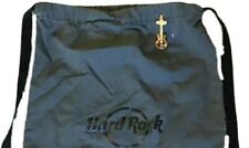 Vintage Gray Canvas Hardrock Back Pack Black String with Guitar Pin 16 x 16 picture