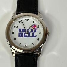 Vintage Taco Bell Watch Second Hand Floating Taco Service Leather Wrist Watch picture