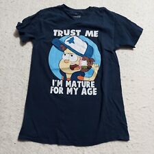 Disney Gravity Falls T-SHIRT Mens Small Blue Short Sleeve Funny  picture