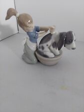 Lladro Figurine Bashful Bather ~5455 ~  Adorable Girl Washing Dog picture
