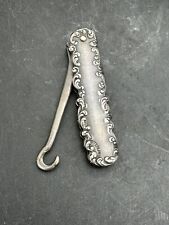 Antique Sterling Silver Folding Nail File Button Hook Sewing Vanity 8.6 Grams picture