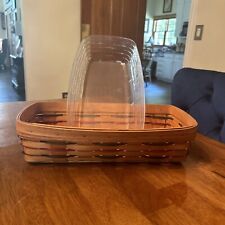 Longaberger 1992 Woven Traditions Bread Basket & Protector picture