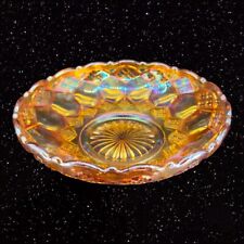 1950s Iridescent Carnival Art Glass Bowl Dish Multicolor Bowl Diamond Pattern picture