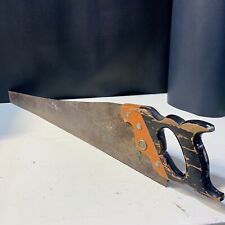 Vintage Disston Rip cut Handsaw with 26-inch Blade, Orange And Black Handle, USA picture