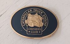 Caterpillar Truck Engine Owners Club Black Gold Tone Belt Buckle Construction picture