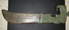 Vintage Chinese bronze dagger with calligraphy picture