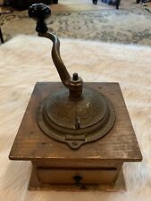 Antique Imperial Arcade Manufacturing Co. Cast Iron and Wood Box Coffee Grinder picture