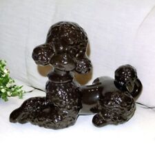 Vintage 1960s Large Mid-Century Ceramic Black Poodle Figurine Statue 12