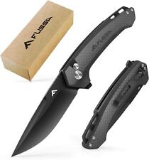 FLISSA Pocket Folding Knife, 3.2” D2 Blade Carbon Fiber Handle EDC Knife NEW picture