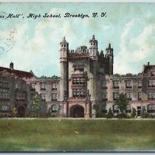 c1900s Brooklyn NY Erasmus Hall High School Building Castle Architecture PC A201 picture