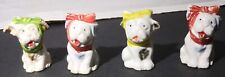 Lot of 4 Dogs With Toothache Figurines Porcelain Mid Century Made In Japan picture
