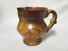 Vintage Antique Milk Coffee Pottery Pot Jug Pitcher Circa 1900 Swiss Ceramic 1pc picture