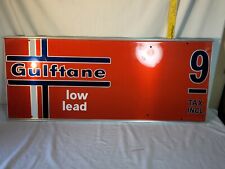 Vintage Gulftane Gasoline Pump Sign Painted Metal Great Shape picture