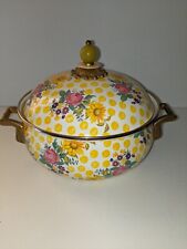 Mackenzie Childs buttercup 3 quart pot Enamel Covered Cookware  picture