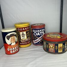 4 Vintage TINS ALL QUAKER OATS LIMITED EDITION 1982, 1983, 1984, 1992 picture