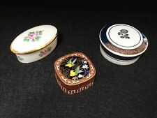 Set 3 Small Jewelry Ring Boxes Weisley St Regis Ltd Brass China Cloisonne Enamel picture