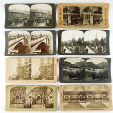 Antique British Stereoview Lot of 8 London Westminster Stoke Poges England D2009 picture