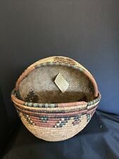 2 Boho Vintage Nigerian Hausa Tribal Hand Woven Pattern Coiled Baskets picture