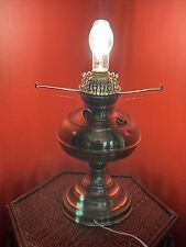 VTG Antique Oil/Electric Brass GWTW Hurricane Table Lamp RAYO Electric Conversio picture